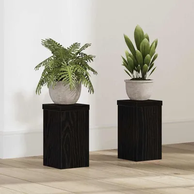 Produktbild von "2026 Aktion"Pflanzenständer/Blumenständer - Blumenregal - 2er set - modernes Design - für Wohnzimmer/Balkon - Schwarz Eichen-Optik 10x10x18cm DE980462 - Pflanztische