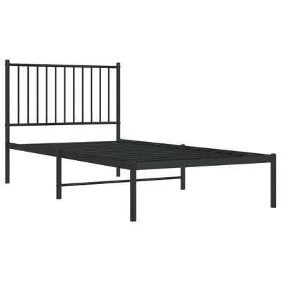 Immagine prodotto di vidaXL Struttura letto con testiera in metallo nero 90x190 cm
