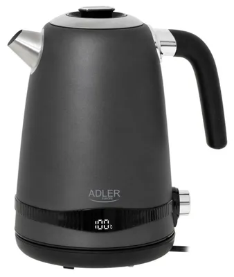 Produktbild von AD 1295 grauer 1,7-l-Metallwasserkocher mit LCD- und Temperaturregelung
