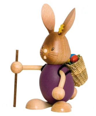 Produktbild von Drechslerei Kuhnert - Dekofigur aus Holz - Hase Stupsi der Wanderer - ca. 12cm