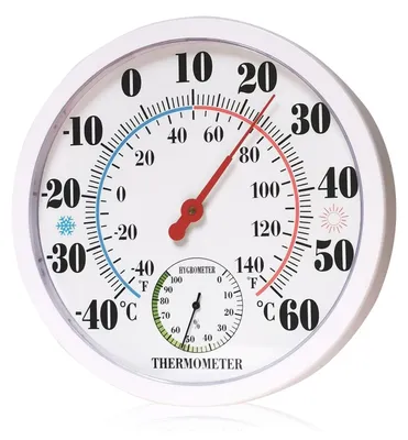 Produktbild von Analoges Hygrometer, Thermometer-Hygrometer, Raumthermometer - 25 cm - Weiß