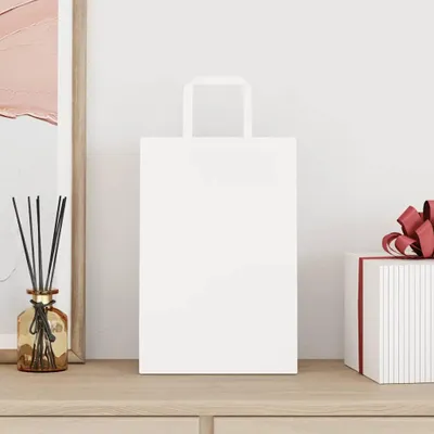 Immagine prodotto di vidaXL Sacchetti di carta 250 pezzi con manici bianchi 21x11x31 cm