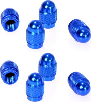 Produktbild von 8er Set Ventilkappen Aluminium Blau | Auto PKW Alu Ventil Kappen | Metallventilkappen Ventilzierkappen Ventildeckel