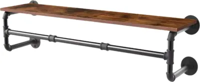 Produktbild von Vintage Kleiderstange Fioren – Wand-Kleiderstange mit Ablage – Garderobenstange – Wandregal – Aufbewahrungsstange