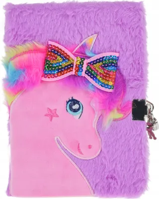 Immagine prodotto di Lolex | Quaderno di peluche - Unicorno - A5 - Quaderno per bambini - Quaderno Unicorno