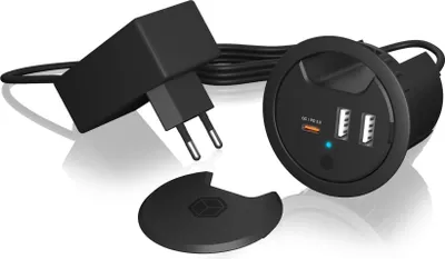 Obrázok produktu pre ICY BOX IB-HUB1407, Vnútorný, AC, 12 V, 1,4 m, Čierna