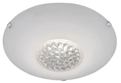 Zdjęcie produktu dla Lampa sufitowa LED, z kryształami, możliwość regulacji jasności, szkło, biały, średnica 25 cm