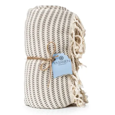 Produktbild von Badetuch 92 x 152 cm – 100% Baumwolle – 430 g/m² – Saunatuch – Strandtuch – Pestemal Hamamtuch - schnelltrocknend und leicht (Kaffeebraun, 92x152 cm)