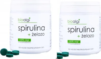 Produktbild von Spirulina + Eisen Bioalgen Nahrungsergänzungsmittel - Nährstofftabletten Für Einen Täglichen Energieschub