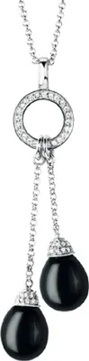 Produktbild von Karat 908169430 Halskette mit Anhänger Damen Zirkonia Onyx Schwarz Silber