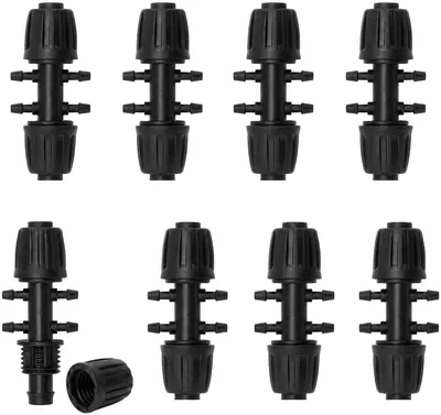 Produktbild von 6-Wege Bewässerungsverteiler, 16 mm auf 4/7 mm Tropfschlauch, 8 Stück, für Gartenbewässerung