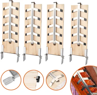 Immagine prodotto di Jopassy tavola per salmone fiammeggiante Tavola in acciaio inox Tavola per salmone fiammeggiante Tavola per salmone fiammeggiante Set di 4