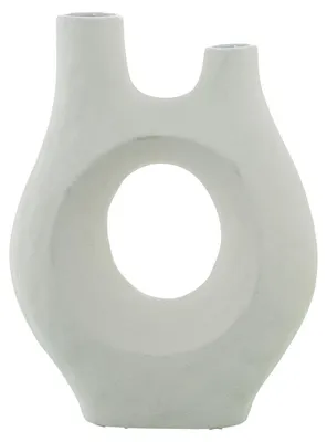 Tafelvaas mattweiß Keramik 23x9x30 cm