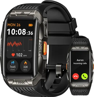 Produktbild von Kospet Tank X2 Smartwatch mit Telefonfunktion AMOLED Display 5 ATM wasserdicht 170 Sportmodi 60 Tage Akku Fitness Uhr für Android iOS