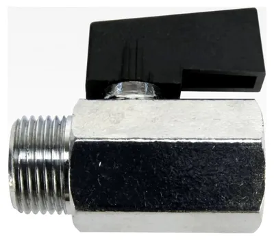 Produktbild von Mini-Kugelhahn flachdichtend mit Flügelgriff, Messing, Innen- und Außengewinde, 3/8 Zoll