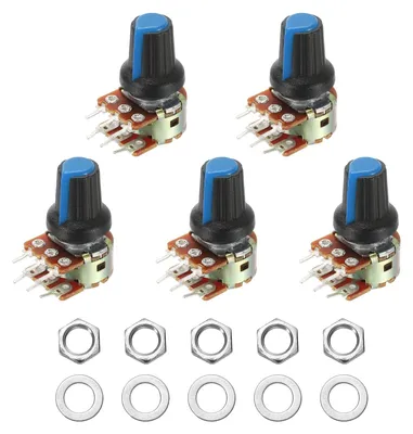 Potentiometer-Set 5x WH148 B2K Ohm, Doppel-Conisch, 6-polig