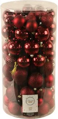 Productafbeelding van Kerstballen Mix 100 st. Ossenbloed Decoris