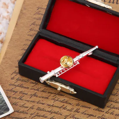 Zdjęcie produktu dla Mini Flöteform Musikinstrument Brosche Pin Accessoire für Geschenkkollektion (Silber)