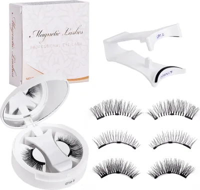 Produktbild von Magnetisches Wimpernset Schwarz 2,5 cm Länge, Wiederverwendbar, Kein Kleber erforderlich