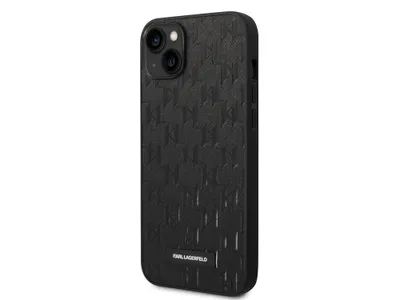 Produktbild von Karl Lagerfeld, Saffiano Hülle Monogram Apple iPhone 14, Schwarz