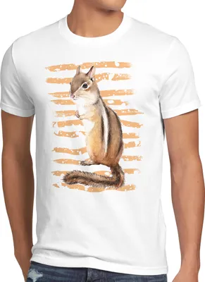 Produktbild von style3 Streifenhörnchen Herren T-Shirt chipmunk wald wildnis forst
