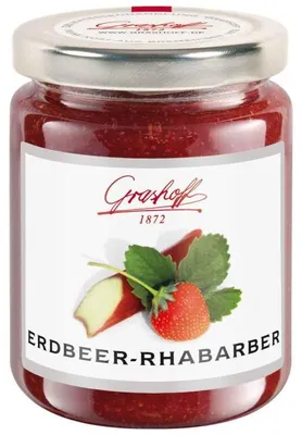 Produktbild von Grashoff Erdbeere-Rhabarber Konfitüre Extra 250g