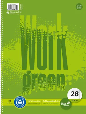 Immagine prodotto di Staufen® verde 608572028 Collegeblock LIN28 - A4, 80 fogli, 60 g/m², a scacchiera con margine