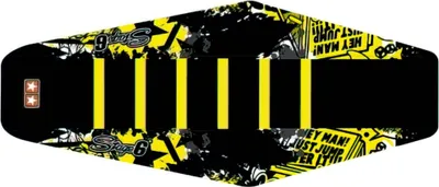 Image de Housse de selle intégrale Stage6 jaune/noir pour Derbi Senda