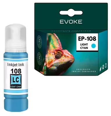 Obrázek produktu pro Kazeta Evoke-Patronen, kompatibilní s tiskárnou Epson 108 C13T09C54A, světle cyanová, objem 70 ml, kompatibilní s modely EcoTank L8050 a L18050