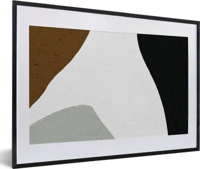 Produktbild von MuchoWow® Gerahmtes Poster Minimalismus - Gestaltung - Formulare 60x40 cm - Poster mit Schwarzem Bilderrahmen Wandposter Rahmen Foto Bilder - Schlafzimmer - Plakat in Rahmen - Drucken