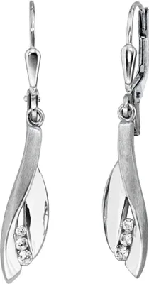 Produktbild von Ohrhänger Ohrringe Boutons aus 375 Weißgold mit Zirkonia weiß Ohrschmuck