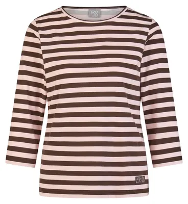 Produktbild von Rabe T-Shirt Rosa Streifendessin Rundhalsausschnitt 3/4-Ärmel Größe 36