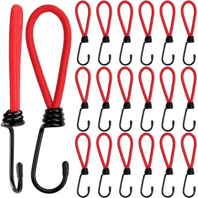 Immagine prodotto di Belle Vous 20 pezzi corda di tensionamento in gomma con gancio in metallo - 15cm gomma tenditore anello bagagli tenditore per telone, campeggio, tenda, trampolino,