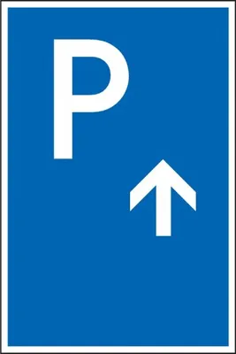 Produktbild von Dreifke® Schild I Parkplatzschild mit Pfeil geradeaus, Kunststoff, 250x400mm