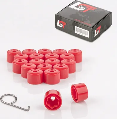 Produktbild von 20x Radschrauben Abdeckung Kappen 17 mm rot für KIA HYUNDAI DAEWOO DAIHATSU