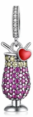 Immagine prodotto di Ciondolo a forma di perla, raffigurante un cocktail, realizzato in argento sterling 925