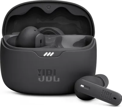 Zdjęcie produktu dla JBL Tune Beam - Wodoodporne, prawdziwie bezprzewodowe słuchawki douszne z redukcją szumów - Czarne - Do 48 godzin odtwarzania muzyki