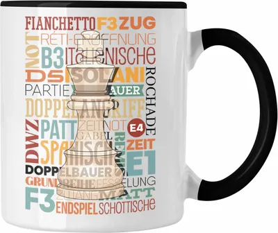 Produktbild von Trendation - Schach Tasse Geschenk für Schach-Spieler Profis Lustiger Spruch Grafik (Schwarz)