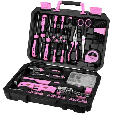 Image de Mallette à outils de 138 pièces - Ensemble complet d'outils manuels pour la maison et le garage