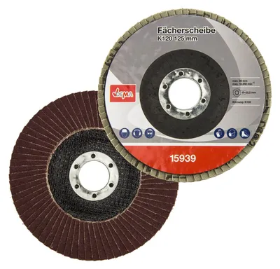 Fächerscheibe K40 - K120 125 mm Schleifscheibe Lamellenscheibe Körnung nach Wahl Fächerscheiben online kaufen 923507 923508 923509 923510 923511 15935 15936 15937 15938 15939