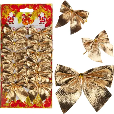 Immagine prodotto di Archi 12pcs oro Glitter Albero di Natale decorativo Set di archi