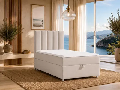 Produktbild von Best for Home Boxspringbett mit Bettkasten Trinity K10-SINGLE 100x200 Bonellfederkern inkl. Topper - Creme