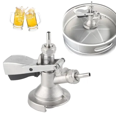 Kegkopplung Typ A G5/8 Edelstahl mit Sicherheitsdruckentlastung für Zapfbier