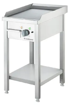 Image de Plaque de grillade électrique Sur pied - Lisse, Soubassement Ouvert, 400 X 700 X 850 Mm (Bxtxh)