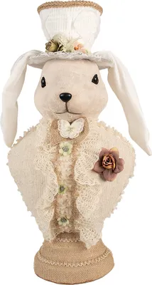 Produktbild von Clayre & Eef Dekorationsfigur Kaninchen 24x17x50 cm Beige Textil