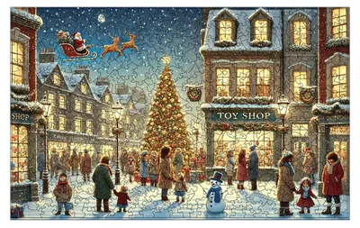 Produktbild von Zauberhafte Weihnachtsgeschäfte Holzpuzzle (2D)