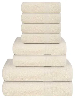 Immagine prodotto di vidaXL Set di 8 asciugamani FROGN color crema 360 g/m²