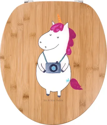 Produktbild von Mr. & Mrs. Panda Klo-Deckel Einhorn Fotograf - Transparent - Geschenk, Fotografie, WC Brille, Einhörner, Kamera, Deckel, Reise, WC-Sitz, klo, Unicorn, Klobrille, Urlaub