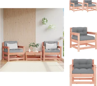 Produktbild von vidaXL Gartenstühle mit Kissen 2 Stk. Massivholz Douglasie -  Gartensofaelemente