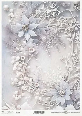 Produktbild von ITD Reispapier Decoupage Bastelpapier Serviettentechnik-R2334 Winterstrauß, Blumen